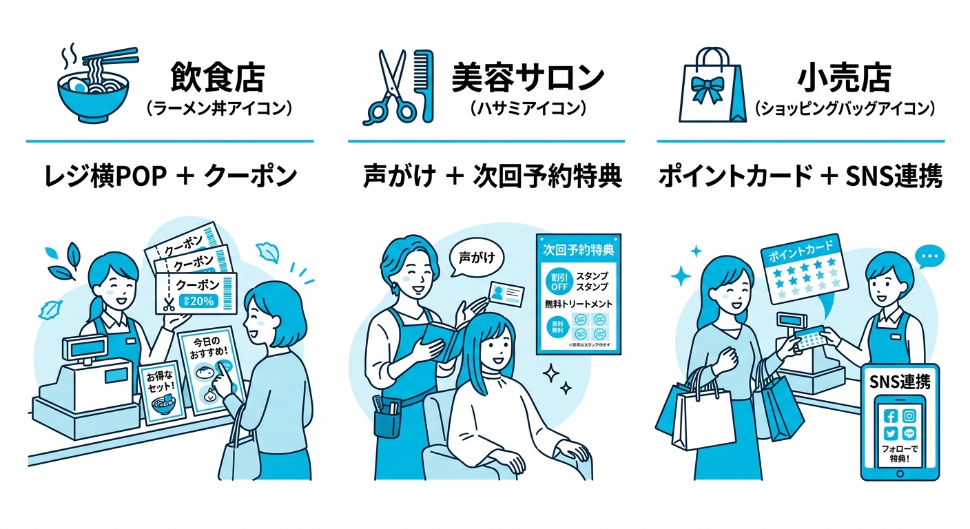 飲食店・美容サロン・小売店の業種別LINE友だち獲得おすすめ施策